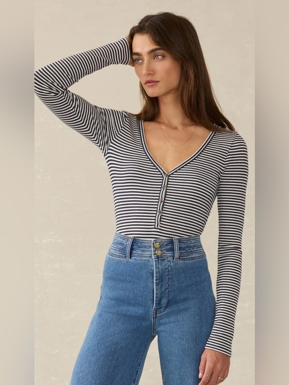 Faherty Freestyle Henley - Berkley Stripe Size XXS‎